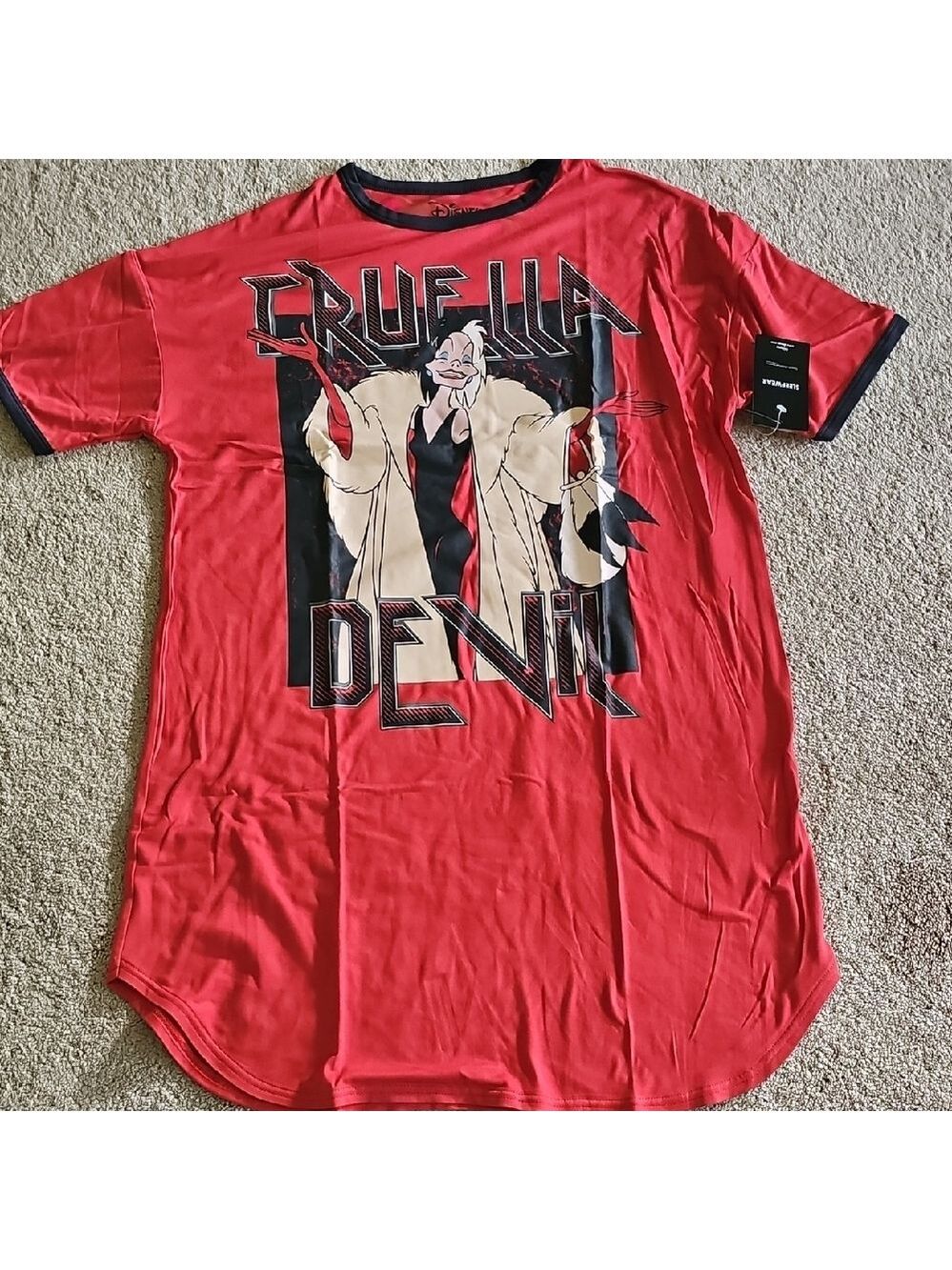 Disney Red and Black Short Sleeve Tees